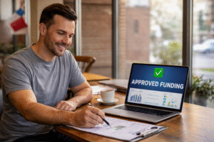 Small business owner reviewing funding approval options in Round Rock Texas including working capital and business loan qualification checklist