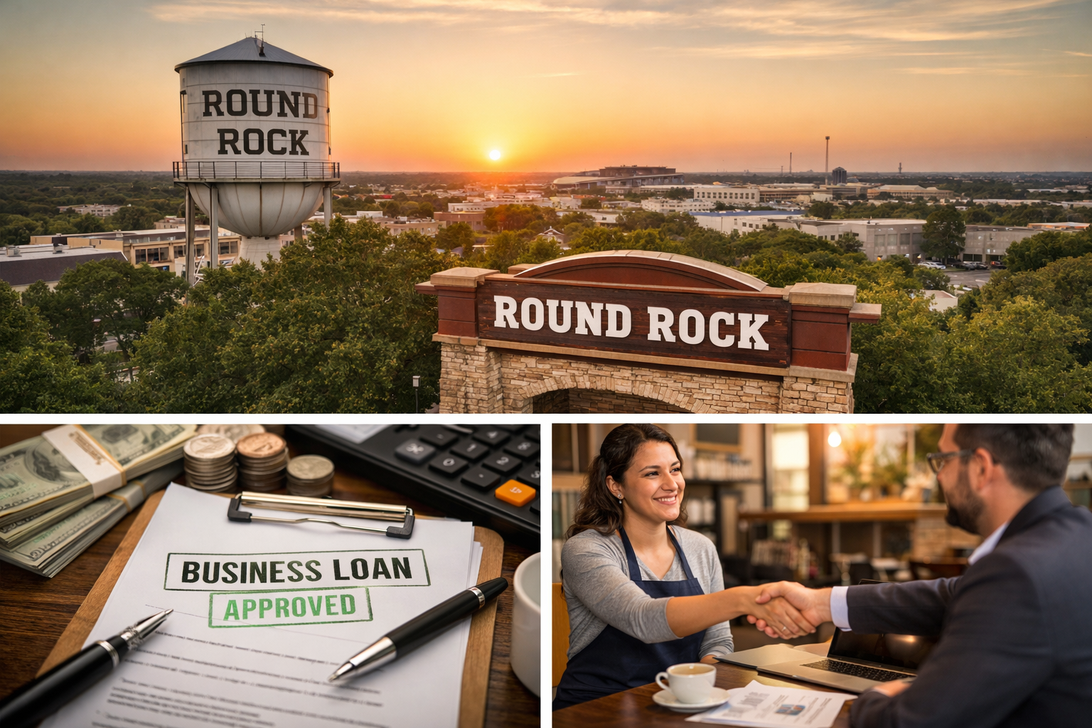Small business owner discussing funding options in Round Rock Texas including working capital loans and business financing solutions