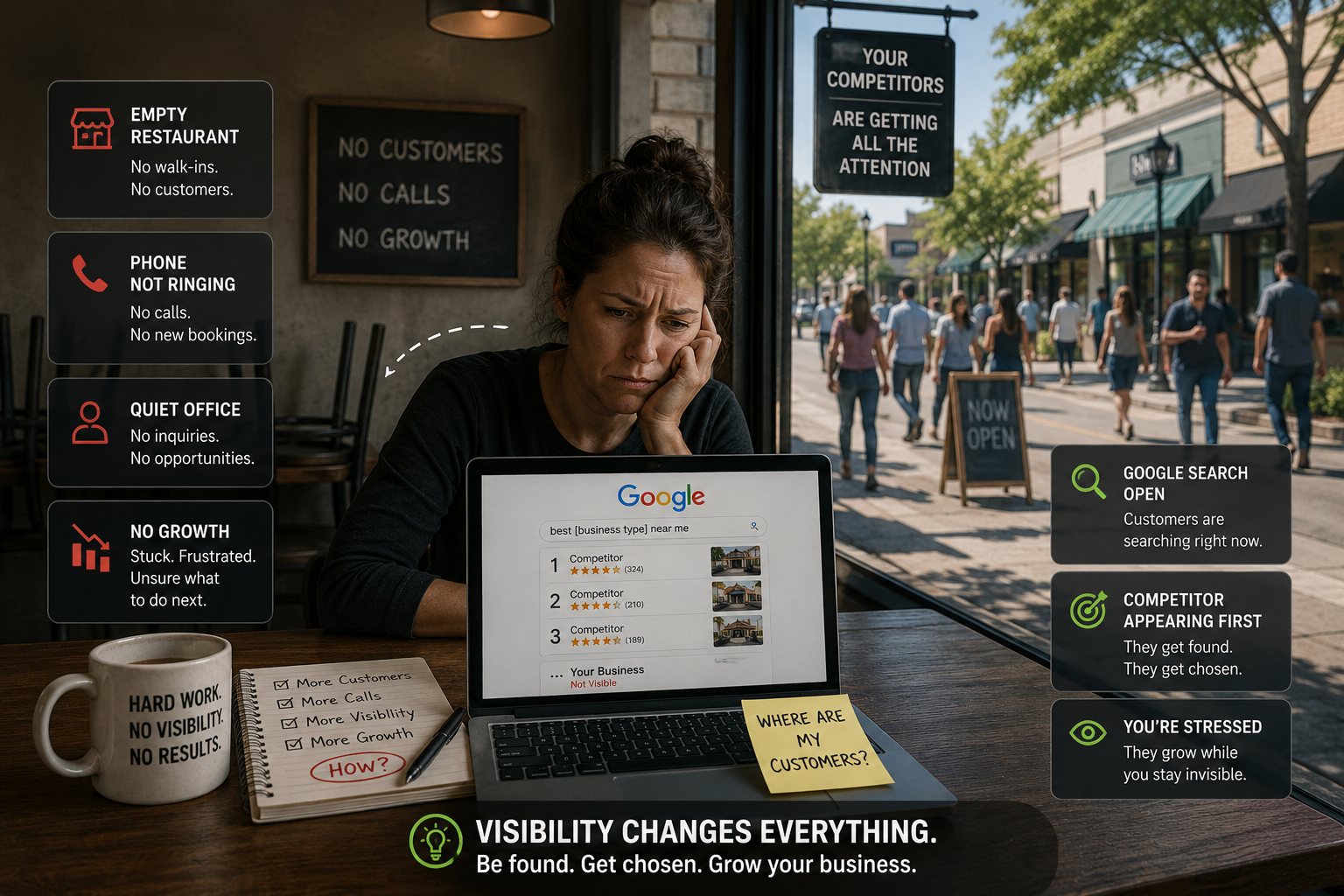 Georgetown Texas business owner frustrated over low visibility while competitors appear first on Google search results