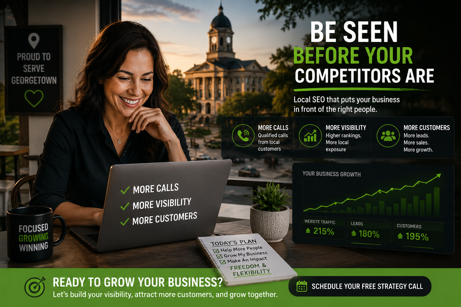 Georgetown Texas business owner gaining more calls customers and visibility through local SEO marketing