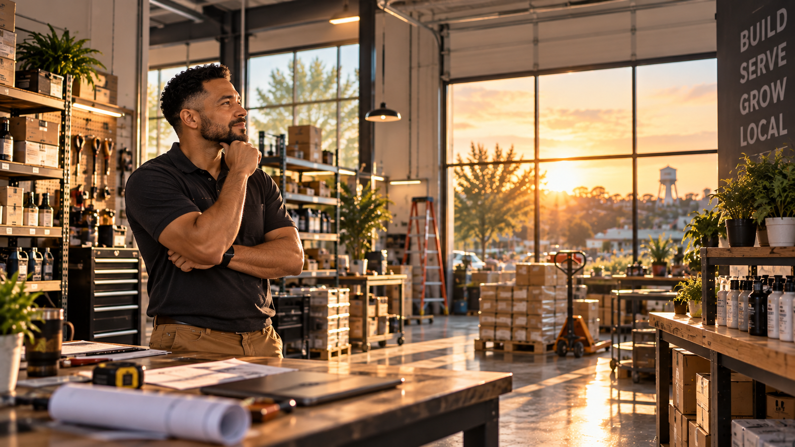 Central Texas small business owner planning the next stage of growth inside an active local business